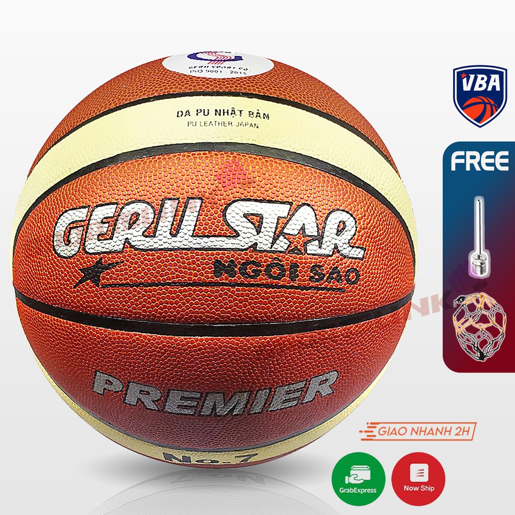 Banh bóng rổ Gerustar Size 7 PU 2M Premier - Dán