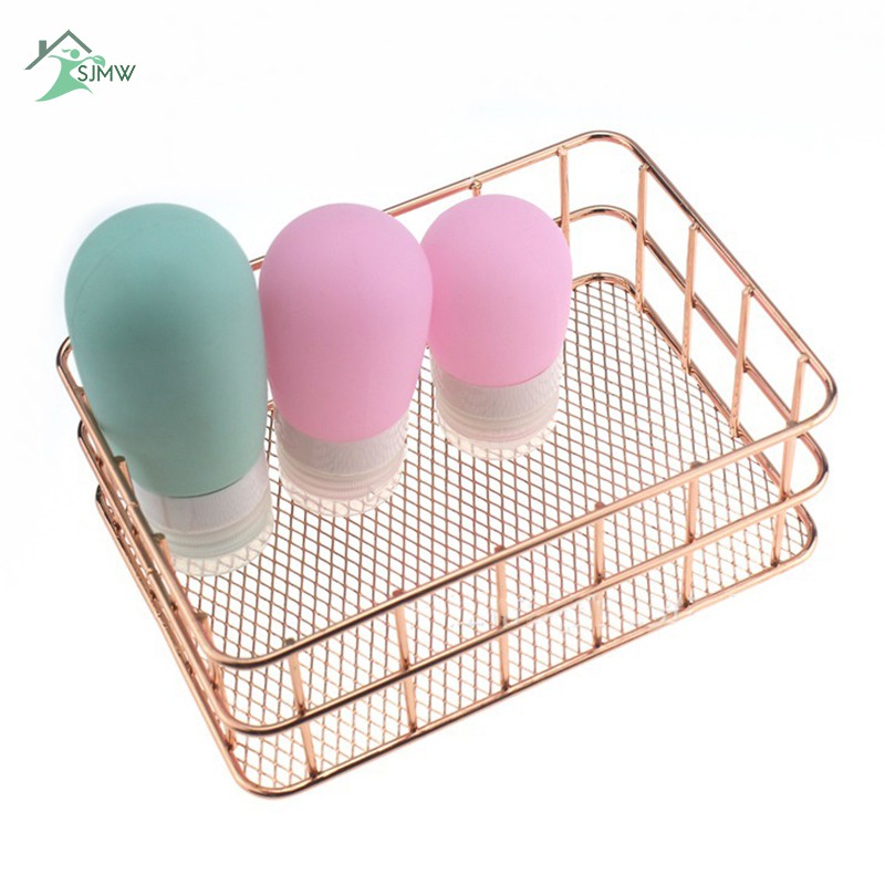 Giỏ Sắt Màu Vàng Hồng Đựng Vật Dụng Tiện Lợi