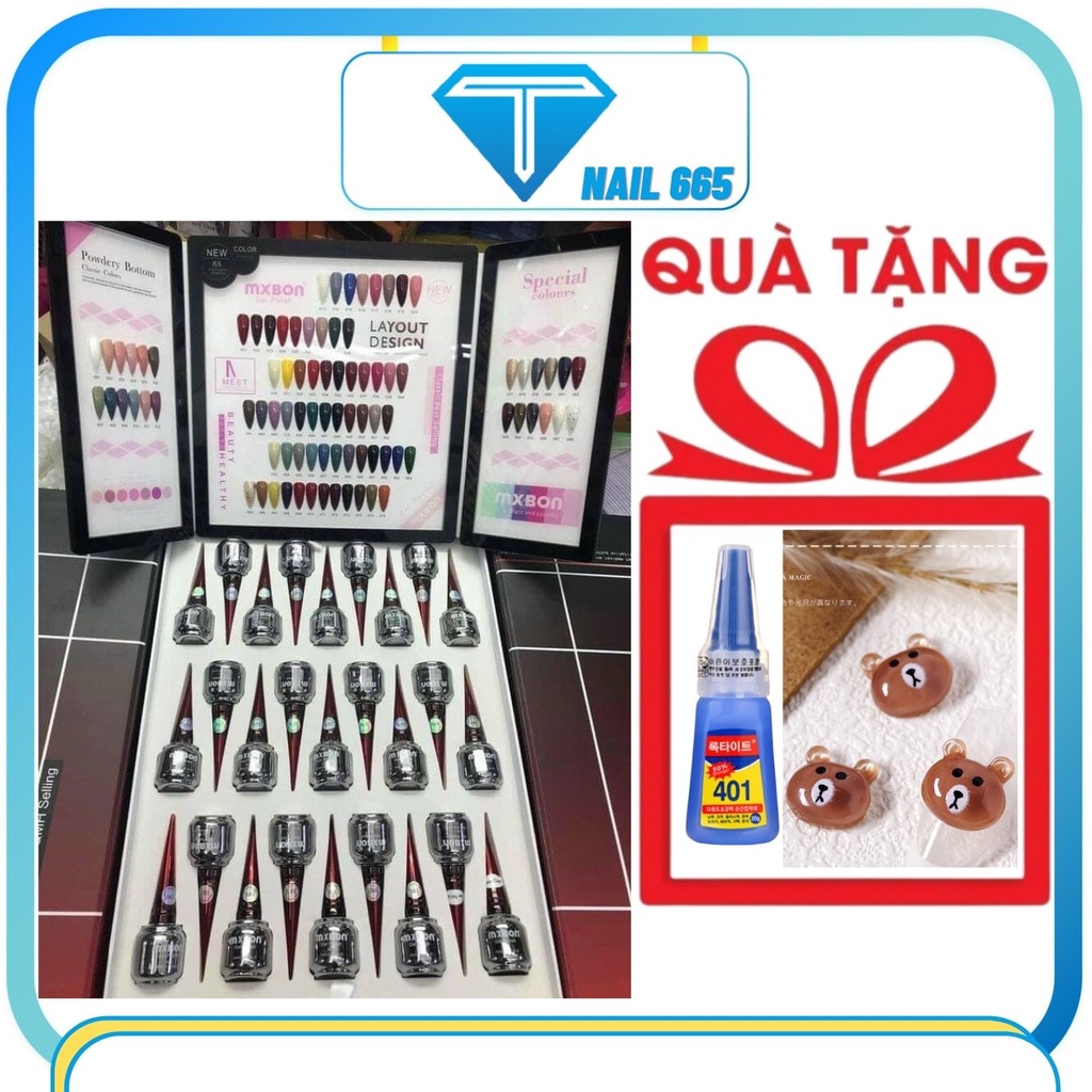 Sơn gel móng tay MXBON , Nước sơn móng tay đẹp chính hãng loại sịn