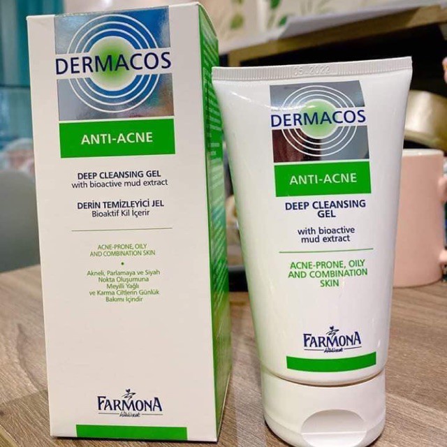 [ Dermacos ] Sản Phẩm Dành Cho Da Dầu Mụn Farmona Dermacos Anti-Acne Sữa rửa mặt, gel chấm mụn, kem dưỡng kiềm dầu.