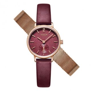 Đồng hồ nữ Julius chính hãng JS-011 dây da tặng kèm dây thép