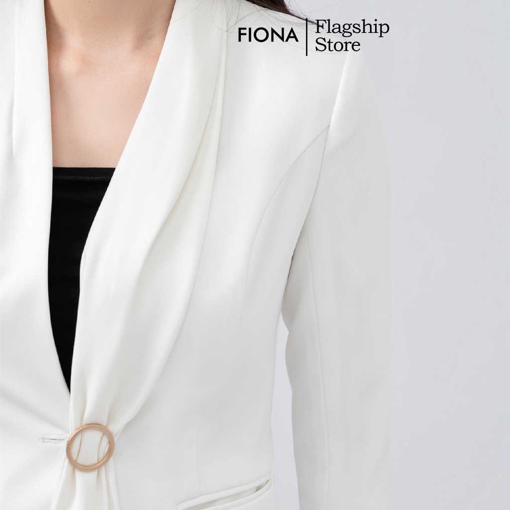 Áo vest nữ, áo vest công sở tà bong đính cài trang trí FIONA F651449