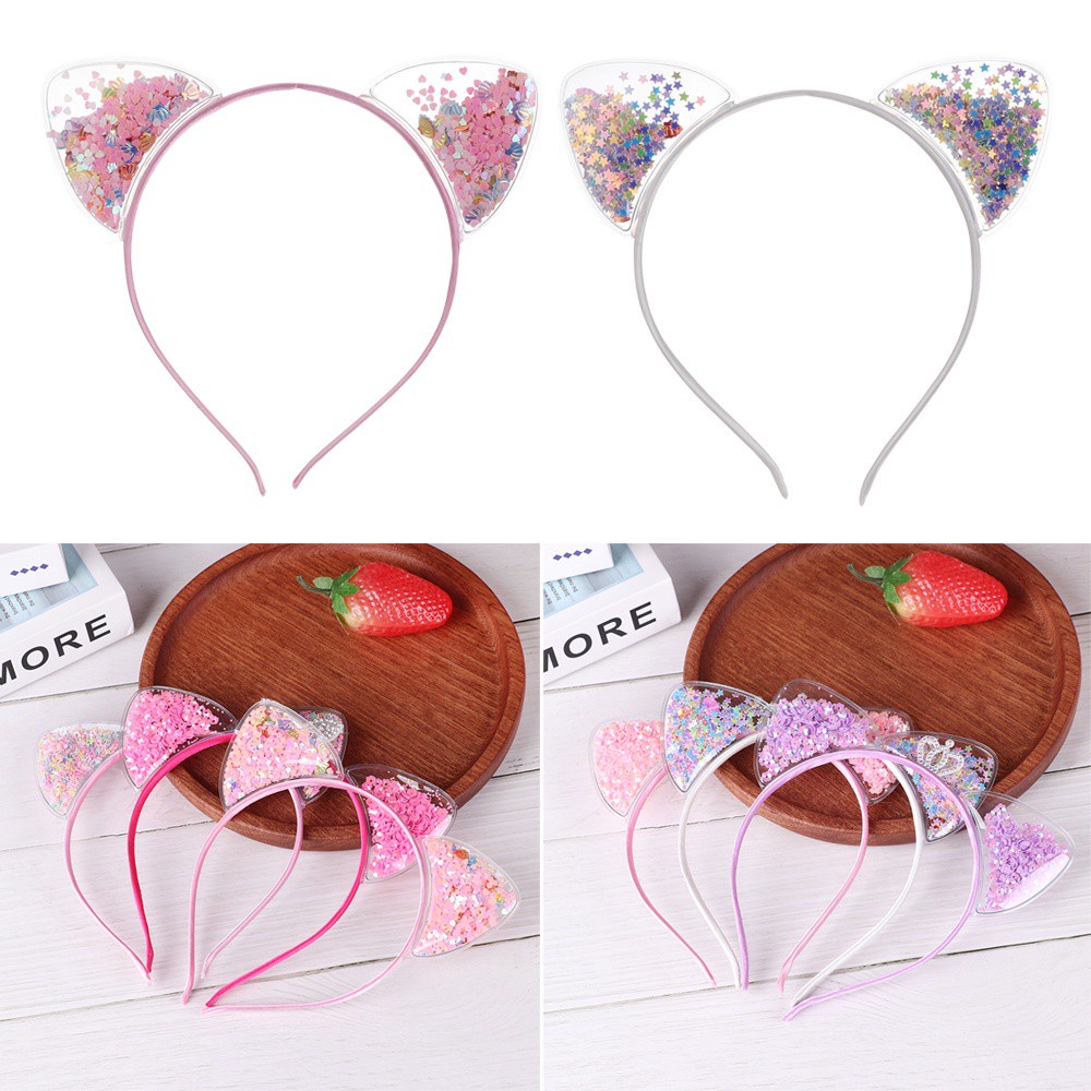 Cài tóc phối tai mèo trong suốt siêu đáng yêu thời trang dành cho nữ