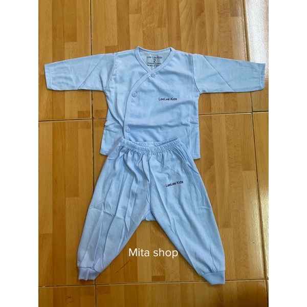 Bộ dài tay cho bé - đồ sơ sinh vải thun cotton mềm mịn, áo cài chéo quần đáp đũng