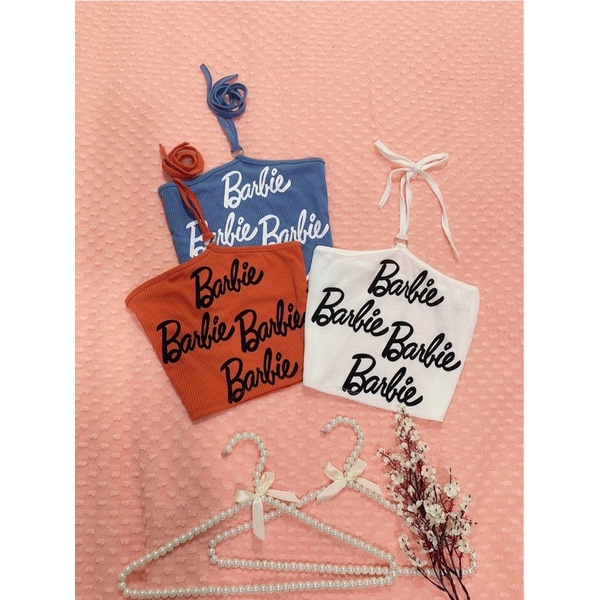 Áo yếm in chữ barbie