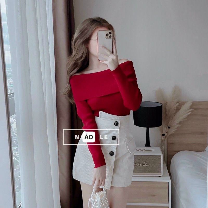 ÁO BẸT VAI LEN TĂM BẢNG TO XINH DỄ PHỐI ĐỒ W1