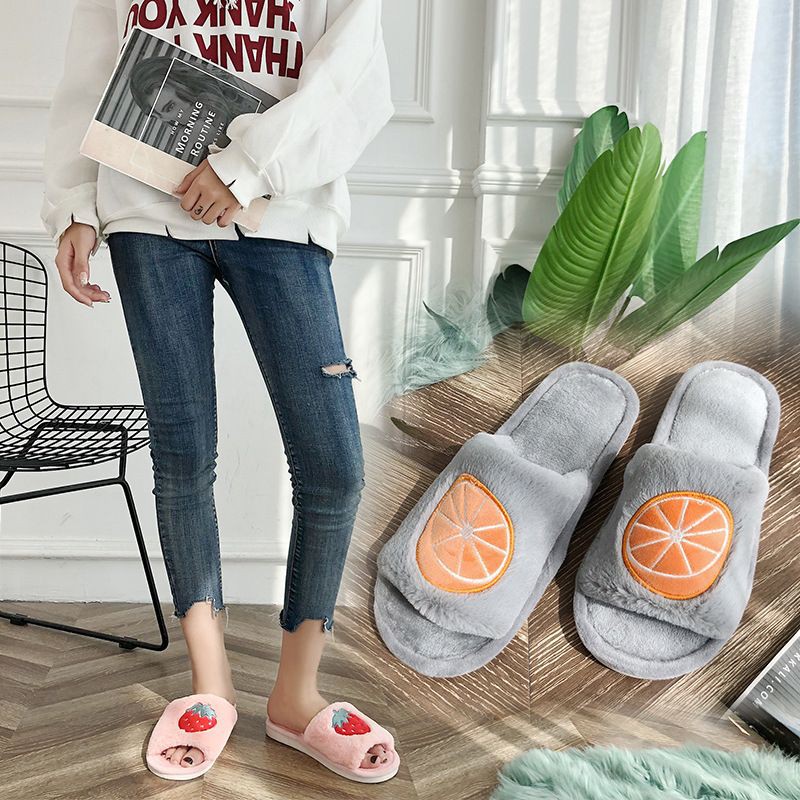 Dép lông mang trong nhà hình trái cây,,,