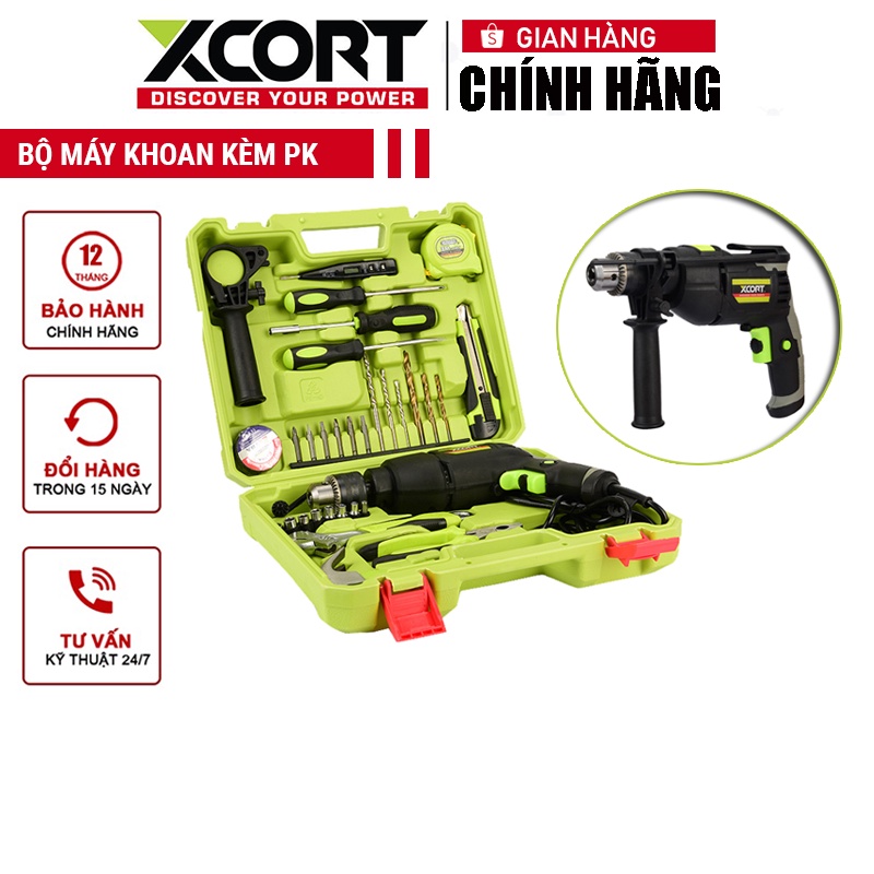 Bộ máy khoan cầm tay đa năng XCORT Bao gồm máy khoan 710W và máy mài cầm tay