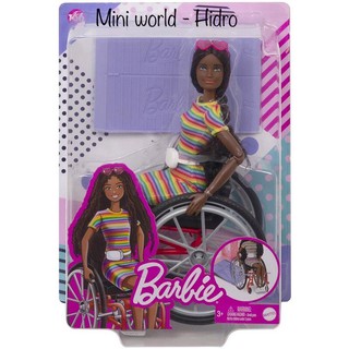 Búp bê Barbie da đen chính hãng ngồi xe lăn. Barbie Fashionistas Doll #166