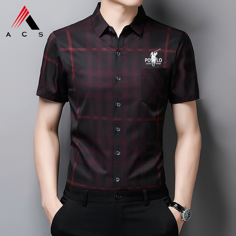 Áo Sơ Mi Tay Ngắn Kẻ Sọc 4 Màu Sắc Trẻ Trung Cho Nam Giới