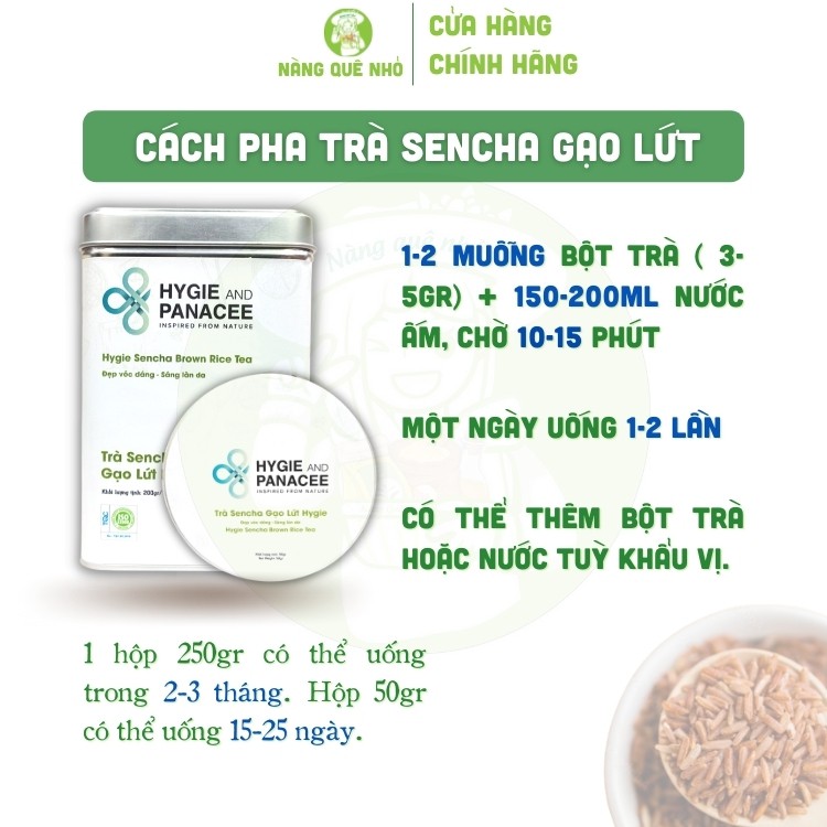 Trà Sencha Gạo Lứt HYGIE Giảm Cân Trà Xanh Hòa Tan Detox Giải Nhiệt Chống Oxy hóa