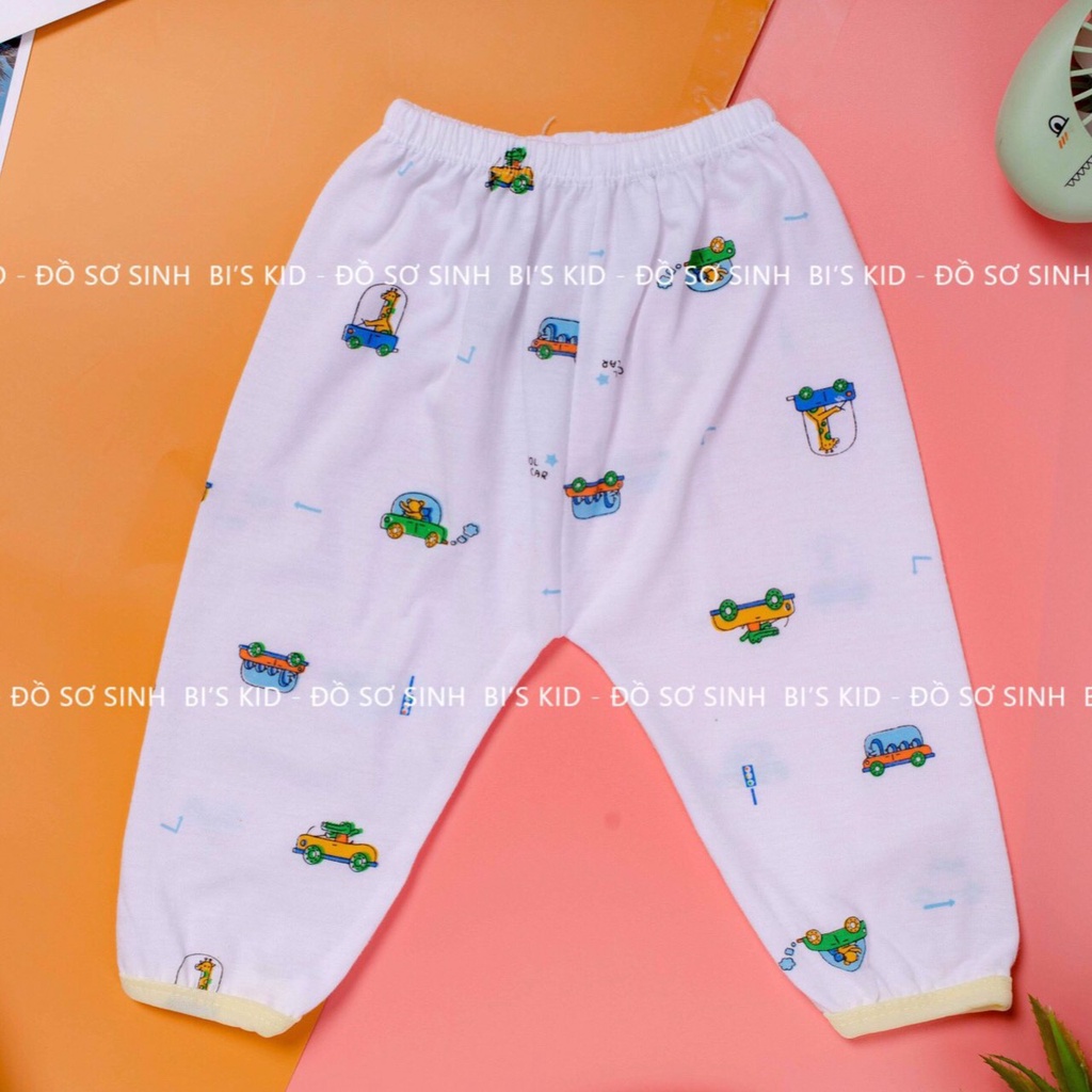 Quần sơ sinh cotton dài in hình họa tiết mềm mại thấm hút cho bé