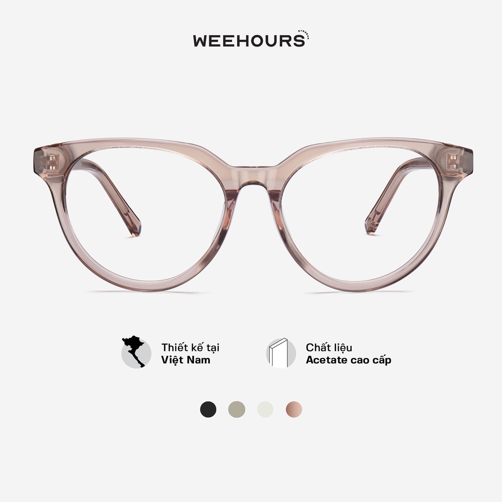 Gọng kính cận nữ WeeHours BAE , dáng mắt mèo thời trang,  nhựa Acetate cao cấp