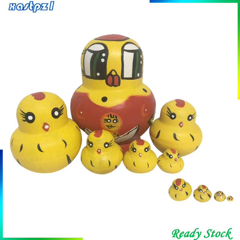 Bộ 10 Búp Bê Nga Matryoshka Bằng Gỗ