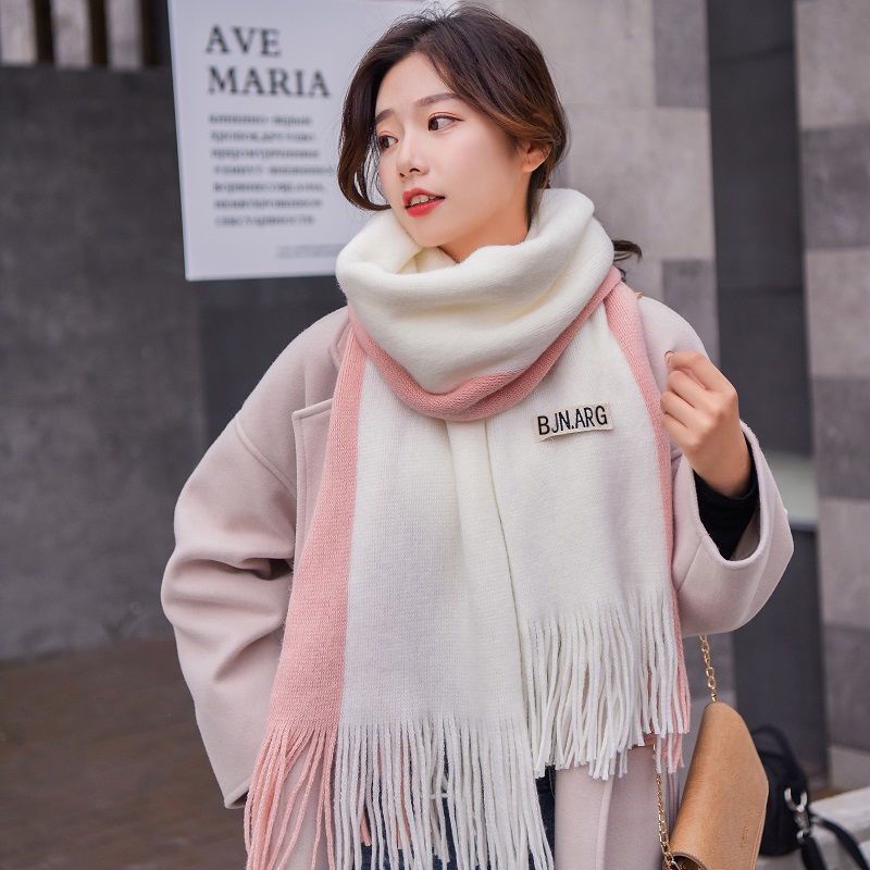 Khăn quàng cổ len nữ cashmere mùa đông Dày Mịn Hàng Quảng Châu phong cách thời trang Siêu Đẹp V-10