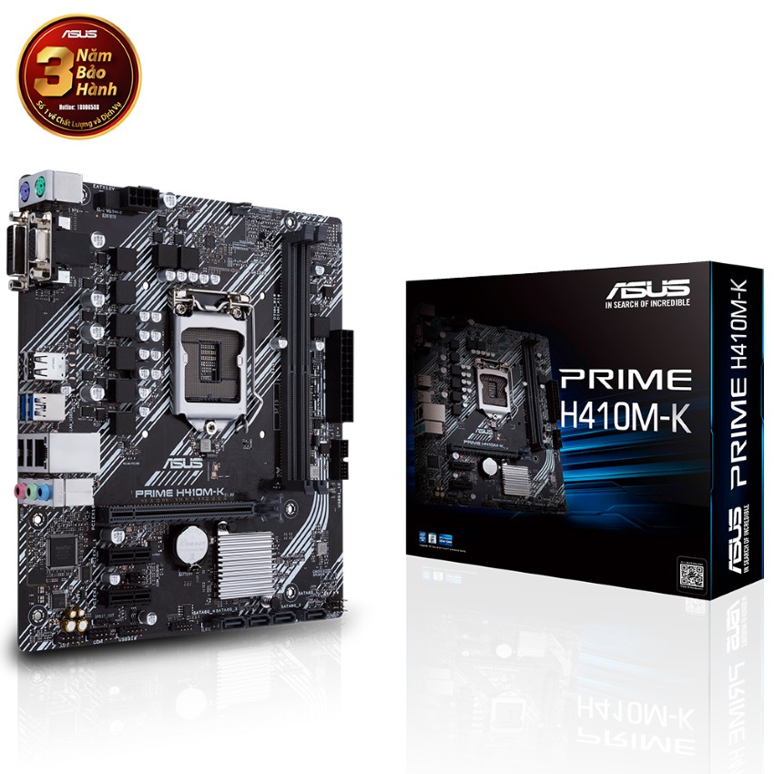 Bo mạch chủ ASUS PRIME H410M-K (Intel H410, Socket 1200, m-ATX, 2 khe Ram DDR4)