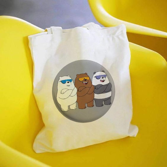 [Mã WAST10K giảm 10K đơn bất kỳ] Túi tote vải bố đeo vai canvas Gấu We Bare Bears