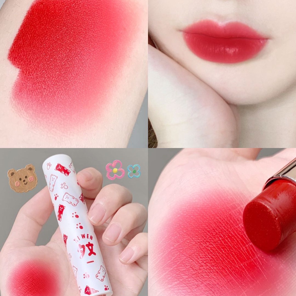 Son Môi Xiwen Chống Thấm Nước Chất Nhung Lì Thiết Kế Hình Gấu Dễ Thương