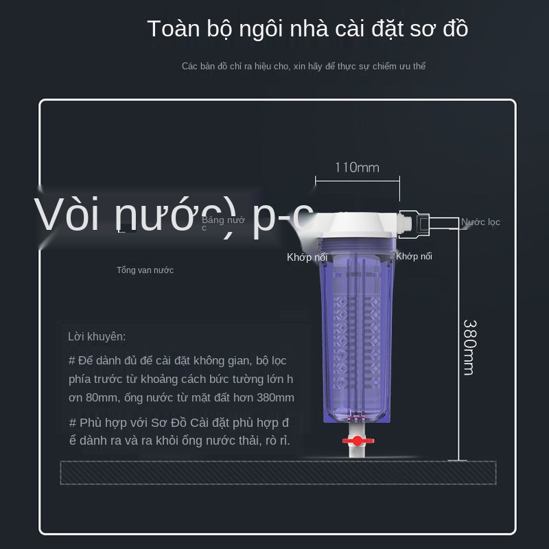 ☒▧Nước giếng nông thôn máy lọc sơ bộ hộ gia đình cả nhà dòng chảy lớn rửa ngược siêu