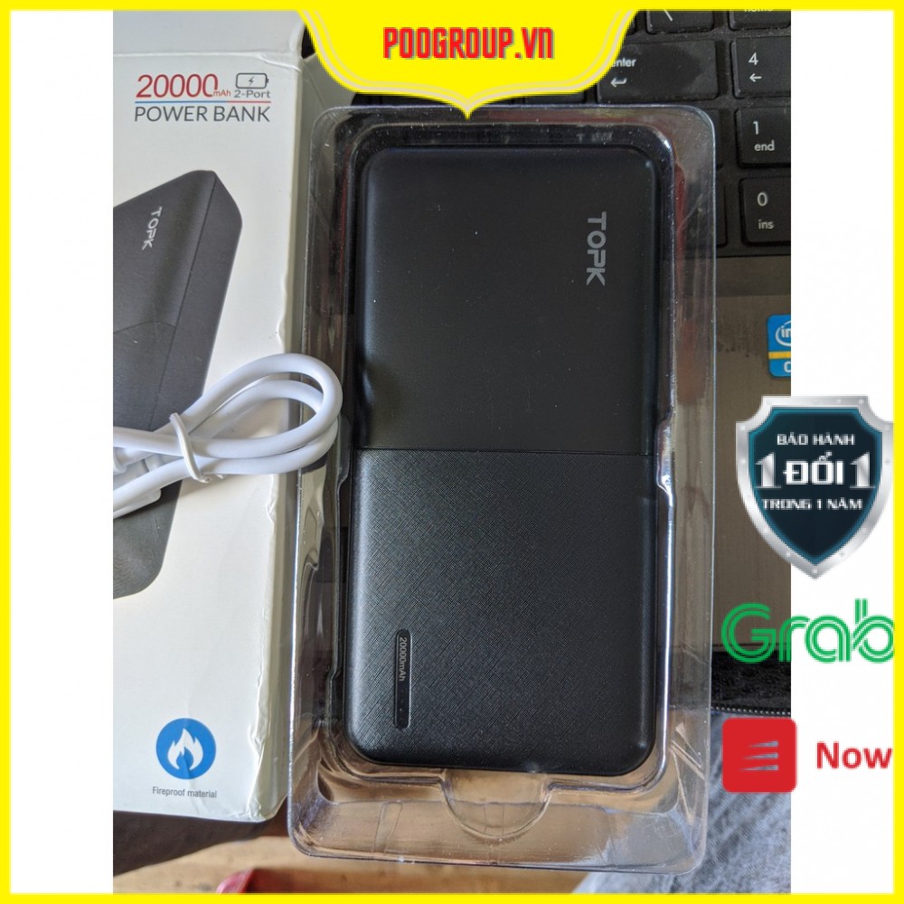 <Chính Hãng. BH 1 năm>Pin Sạc Dự Phòng TOPK I2009 20000mAh Cổng USB Kép Thiết Kế dùng được Cho Xiaomi Samsung iPhone