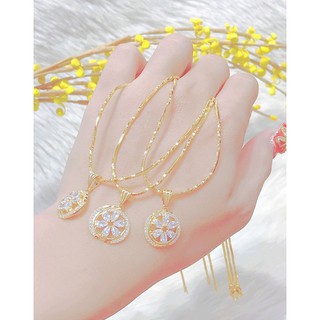 Dây chuyền nữ mạ vàng 18k hoa cúc vàng mẫu 080230121 chrysanthemum flowers - bao đổi trả trong vòng