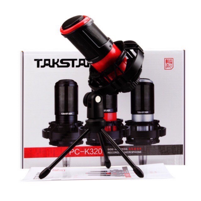 Bộ Combo thu âm mic Takstar PC K320+Nguồn 48V kèm dây dùng cho sound card nguồn 5v bảo hành 6 tháng
