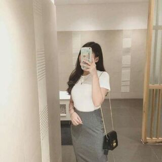 Chân váy midi dáng dài chất umi