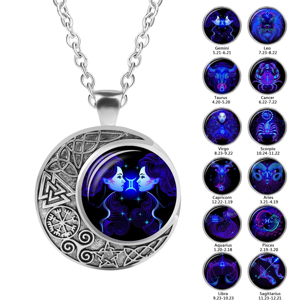 12 Chòm Sao Vòng Cổ Ung Thư Leo Xử Nữ Thiên Bình Bọ Cạp Cung Hoàng Đạo Vòng Cổ Bạc Lưỡi Liềm Mặt Tră