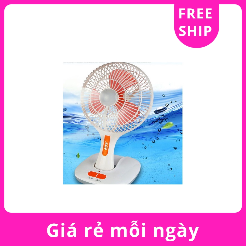 Quạt sạc tích điện KM-F0166U kiêm đèn led gấp gọn tặng kèm 2 lưới bọc quạt