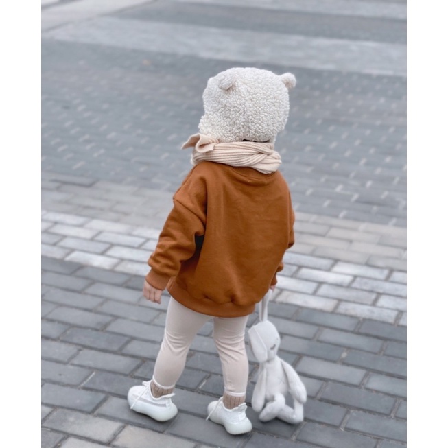 Áo hoodie cho bé BATALA KIDS áo nỉ bông mặt gấu dày dặn bé trai bé gái từ 10-25kg