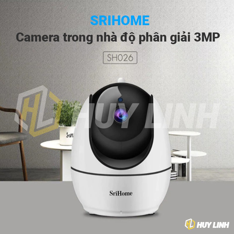 Camera IP Wifi Srihome SH026 độ phân giải 3.0MP siêu nét 1906p