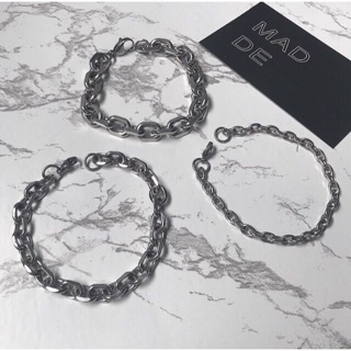 [Mã FASHIONT4FA giảm 10K đơn 50K] [FREESHIP đơn từ 0đ] Vòng tay xích vuông inox / bracelet 4li-7li-10li-12li