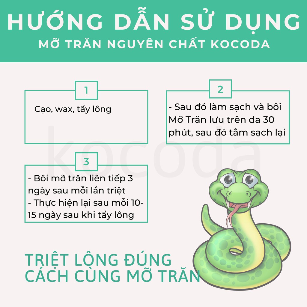 Mỡ Trăn Nguyên Chất Triệt Lông Vĩnh Viễn Chính Hãng - KOCODA