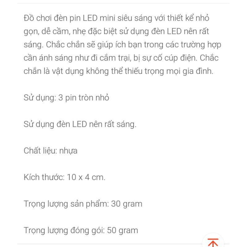 Đèn pin đồ chơi mini đèn led cho trẻ