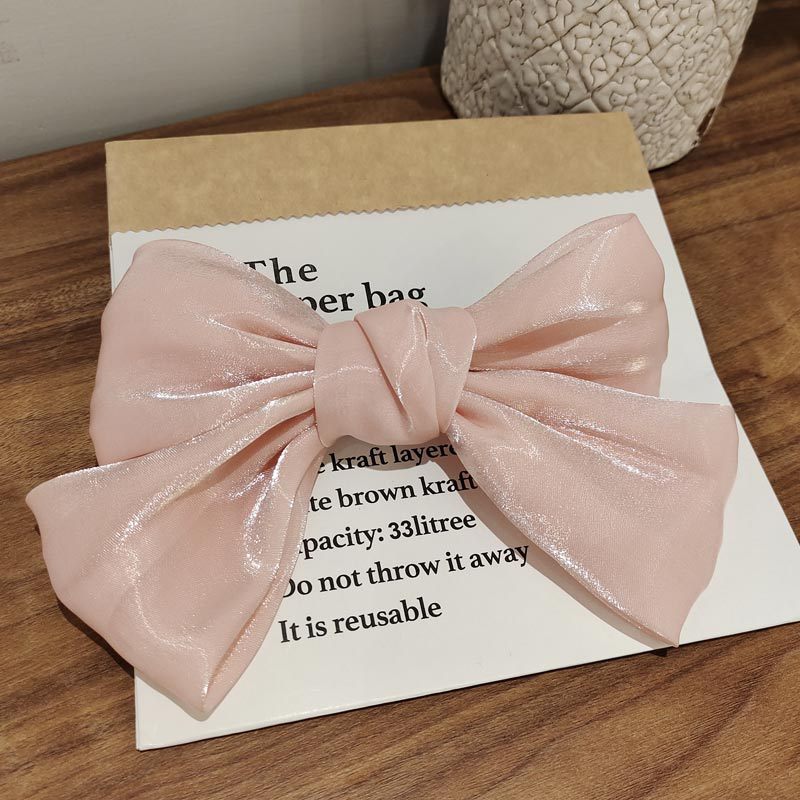 Kẹp Tóc Nơ Bản To Satin