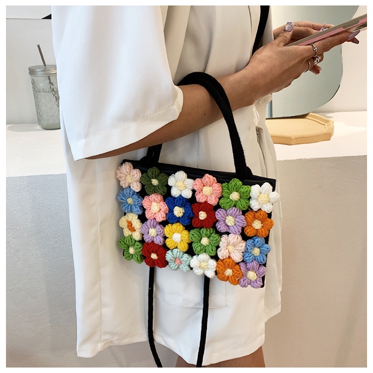 Túi Xách JASMIN NOIR Nữ Vải Cotton Đính Hoa Xinh Xắn