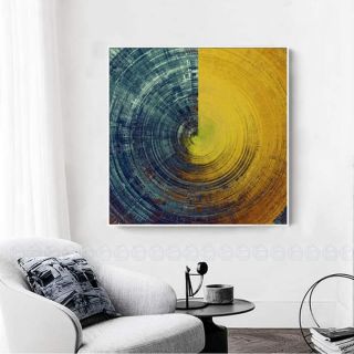 Tranh canvas trừu tượng vuông kèm khung