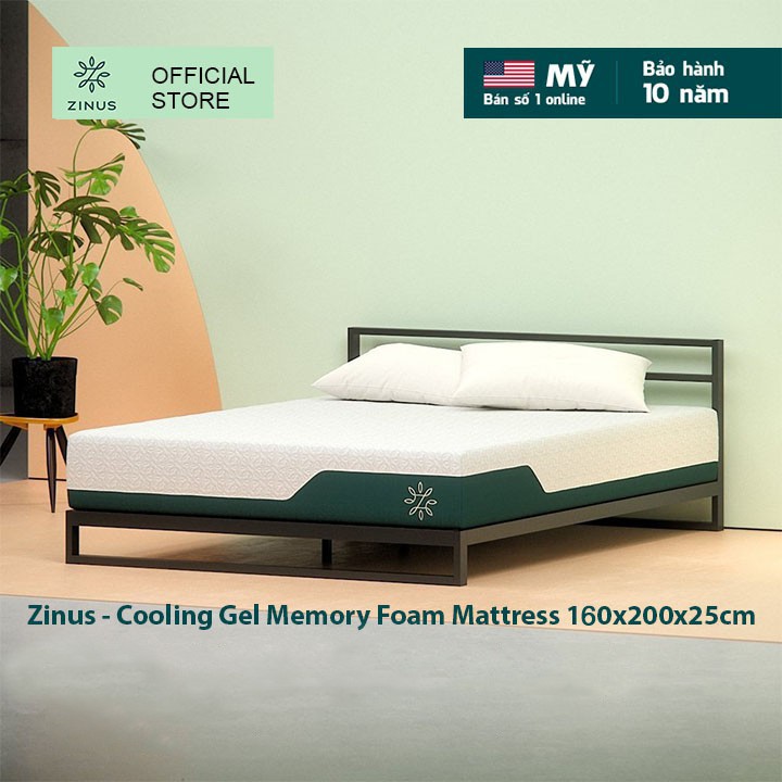 [Mã LIFEZI77 giảm 400K đơn 4TR] Nệm foam cuộn hút chân không Gel mát cao cấp Zinus - 10in Cooling