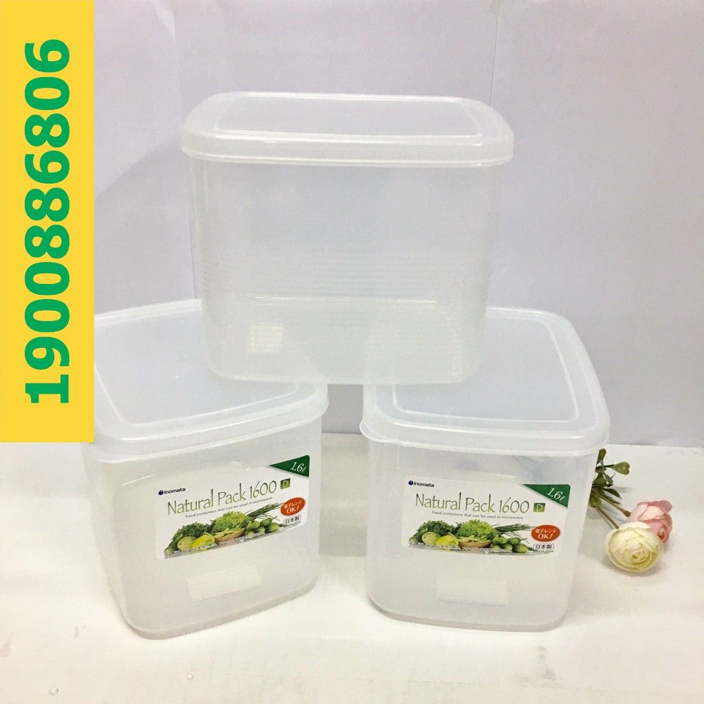 Hộp thực phẩm vuông 1600ml Inomata - KONNI39 SƠN HÒA