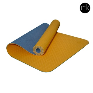 Thảm Yoga MIKIE MAT 2 MÀU TONE NAVY- TPE 2 LỚP - Dày 6mm - Thành phần cao su non tự nhiên