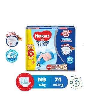 Tã dán sơ sinh Huggies NB70 tặng 6 tã dán
