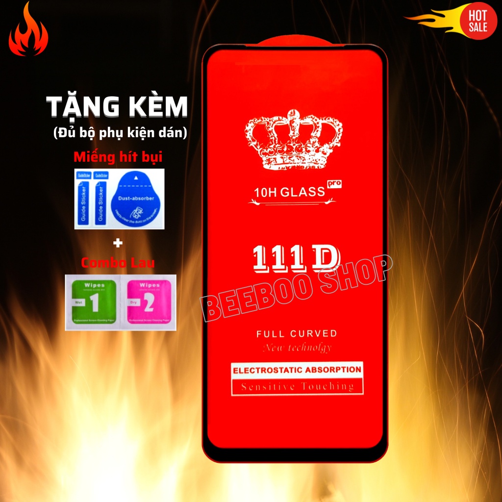 [HOT 111D] Kính cường lực Oppo A53 - Full màn hình 111D và Trong suốt - Độ cứng 10H  [FreeShip_50K]