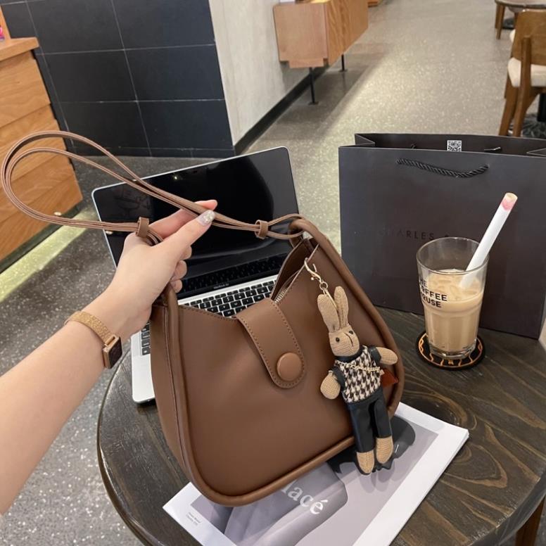 TÚI XÁCH TRENDY BAG CÚC BẤM 4 MÀU CHO NỮ - tặmg kèm thỏ bông