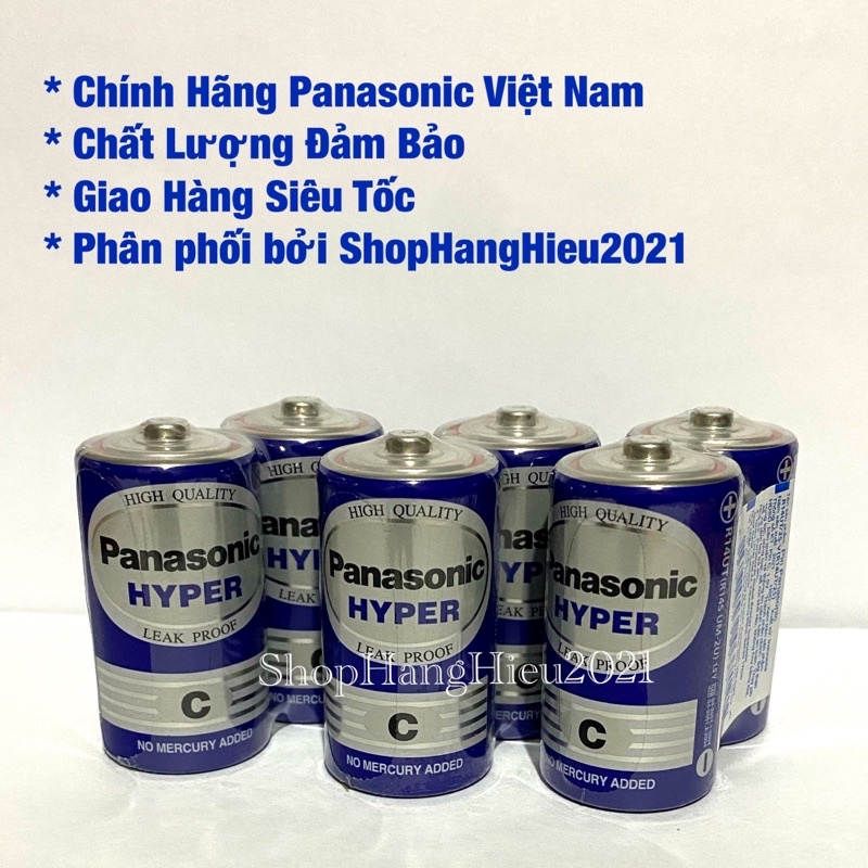 Pin Trung Panasonic R14UT/2S Chính Hãng Vỉ 2 Viên Made in Indonesia