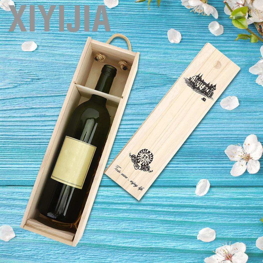 Xiyijia Retro Red Wine Bottle Box Portable Delicate Wooden Storage Container Gift Cas HG