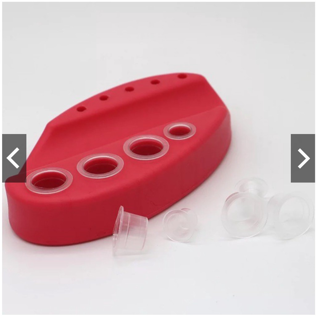 Đế mực bầu dục silicon ,đế đựng mực cao su phun xăm siêu dẻo bền tiện lợi-Màu Ngẫu Nhiên