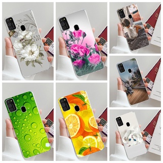 Ốp điện thoại TPU silicone dẻo họa tiết hoa thời trang cho Samsung Galaxy M21 M31 2020