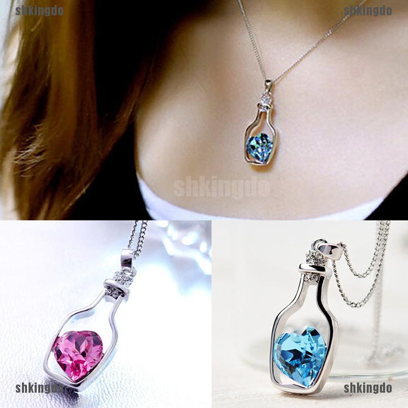 THINH Creative New Fashion Necklace Ladies Popular Love Drift Bottles Pendant Necklace