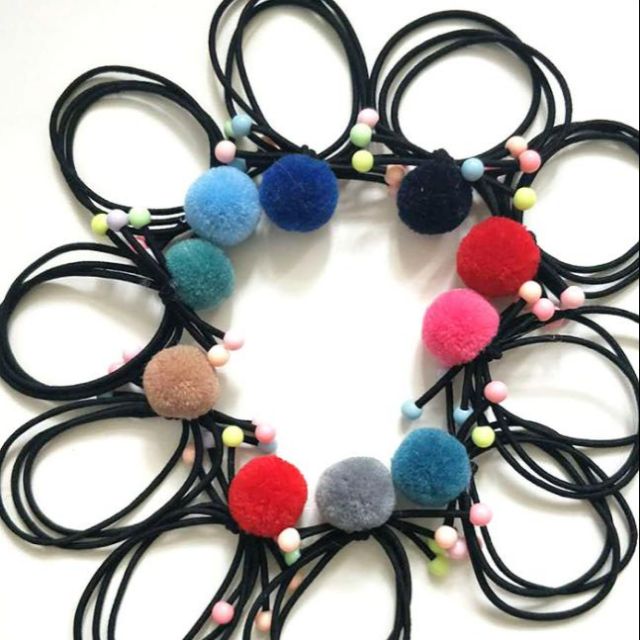 Combo 10 cột tóc đủ màu. Mẫu dễ thương