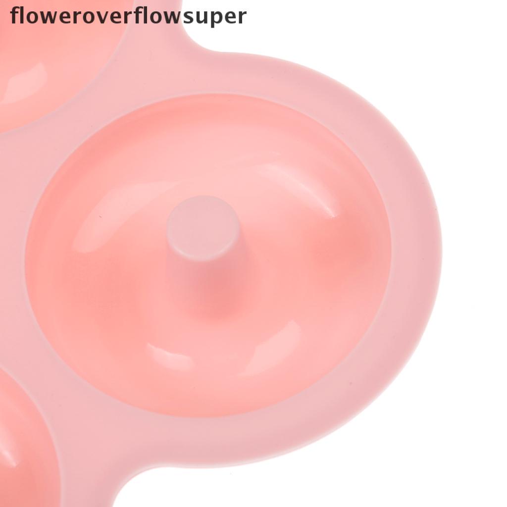 Bộ 4 Khuôn Silicone Làm Bánh Donut Chống Dính Kèm 4 Khuôn Làm Bánh Donut